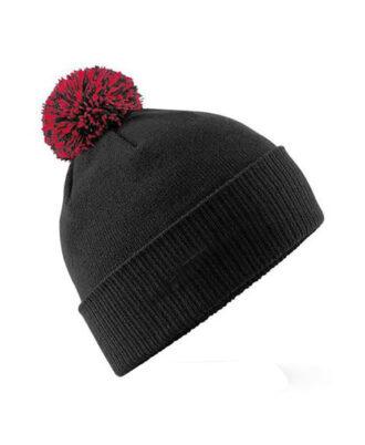 Upper Solid Knit Cuffed Rib Bobble